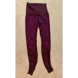 Lululemon Sweaty Endeavor Tights Star Pixel Raspberry Bordeaux Drama Leggings Si
